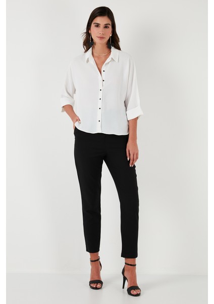 Relaxed Fit Truvakar Kollu Arkası Uzun Gömlek Bayan Gömlek 67033392S4 modelleri