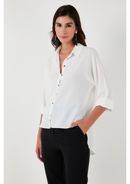 Relaxed Fit Truvakar Kollu Arkası Uzun Gömlek Bayan Gömlek 67033392S4 fırsatları