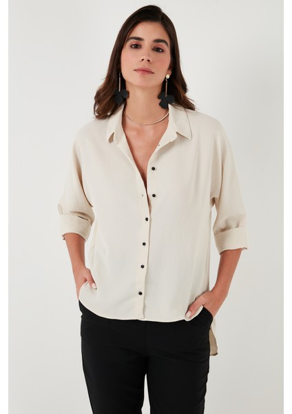 Relaxed Fit Truvakar Kollu Arkası Uzun Gömlek Bayan Gömlek 67033392S4 indirimleri