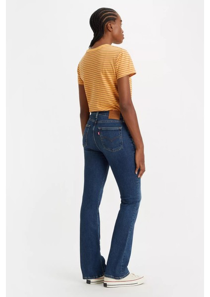 725 Streç Pamuklu Yüksek Bel Slim Bootcut Jeans Bayan Kot Pantolon 18759