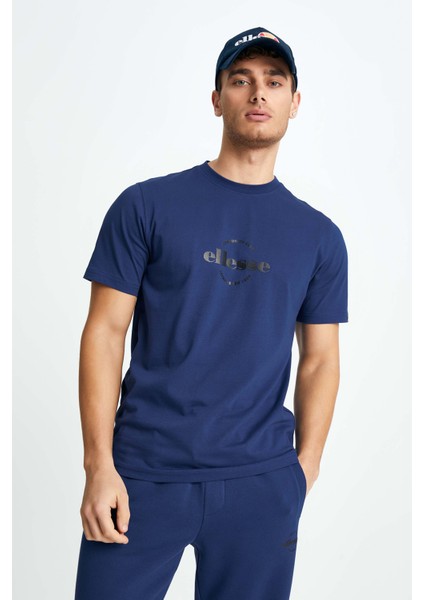 Logolu Bisiklet Yaka Pamuk T Shirt Erkek T Shirt EM165