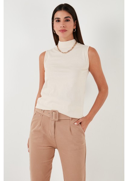 Pamuklu Kolsuz Dik Yaka T Shirt Kadın T Shirt 5865710 modelleri