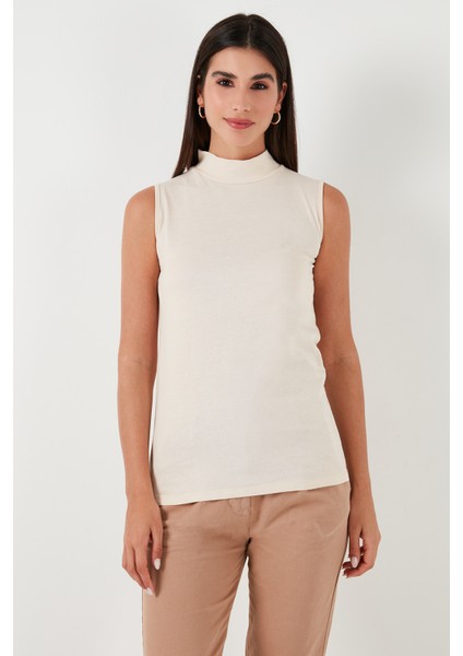 Pamuklu Kolsuz Dik Yaka T Shirt Kadın T Shirt 5865710 fırsatları