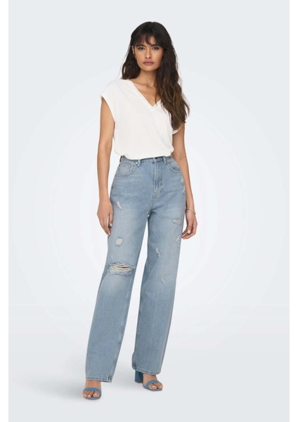 Kadın Düz Kalıp Jean Yırtık Kot Pantolon - 15282727 fiyatları