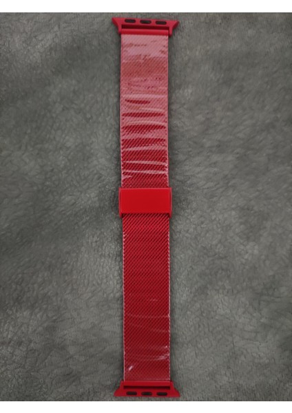 Apple Watch Tokalı Hasır Metal Kordon (38 mm / 40 mm / 41 mm Seriler /se/ ile Uyumlu) Kırmızı fiyatları