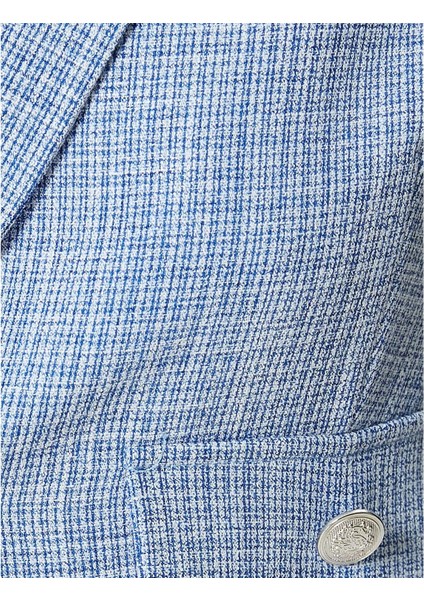 Crop Blazer Ceket Kısa Kollu Kapaklı Cepli - Koton - 4SAK50108UW - Mavi - 36 modelleri