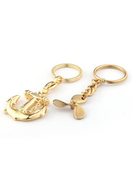 Denizci 3D Çapa ve Pervane Anahtarlık Gold ''newlifepromosyon'' MDL10 modelleri