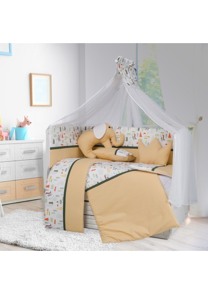 Tugu Home Baby 70X130CM Yan Korumalıklı  Pamuk Safari Model 11 Parça Bebek Uyku SETI11