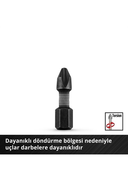 M-CASE 39 Parça Darbeye Dayanıklı Bits Seti (25 Mm Uçlar, Metal Matkap Uçları, 60 Mm Uç Tutucu, Lokma Ucu, Havşa Dahil Saklama Kutusu)