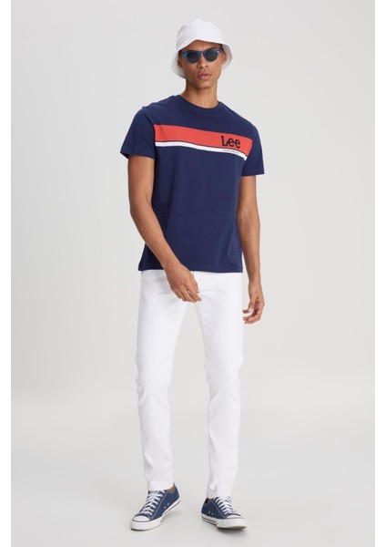L211912410 Lee Erkek Baskılı T-Shirt Navy