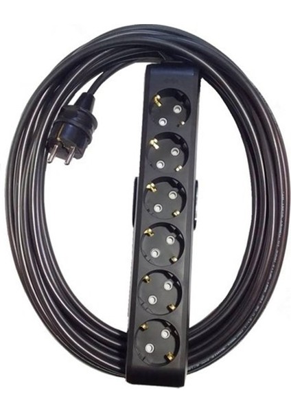 Multi-Let Siyah 6'lı 40 Metre Topraklı Çocuk Korumalı Kablolu Grup Priz (3x2.5 Ttr Tam Bakır Kalın Kablolu) fırsatları