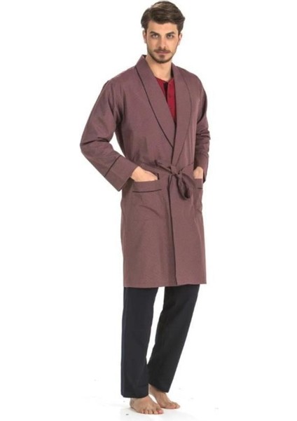 5560 Bordo Damatlık Ropteşambr 5 Li Pijama Set