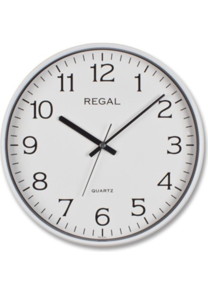 Beyaz Ince Çerçeve Slim Duvar Saati 0250 Ww Modern Yuvarlak 300 x 300 Plastik