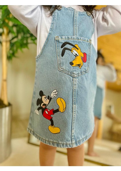 Mickey Baskılı Denim Kız Çocuk Jile