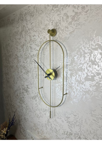 Yuvarlak Gold Serenity Metal Duvar Saati , Modern Dekoratif Metal Duvar Saati Metal 80 cm Altın Mod