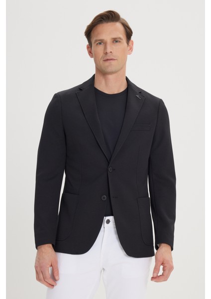 ALTINYILDIZ CLASSICS Erkek Siyah Slim Fit Dar Kesim Mono Yaka Casual Blazer Ceket fırsatları