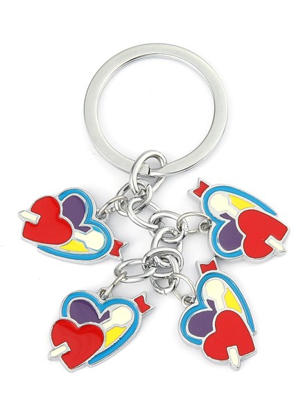 Renkli Kalpler Tasarımlı Anahtarlık ''newlifepromosyon'' MDL524 fiyatları