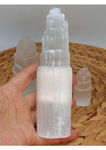 Selenit Taşı Üçlü Kule Set 6-10-15CM fiyatları