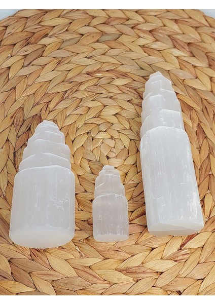 Selenit Taşı Üçlü Kule Set 6-10-15CM indirimleri