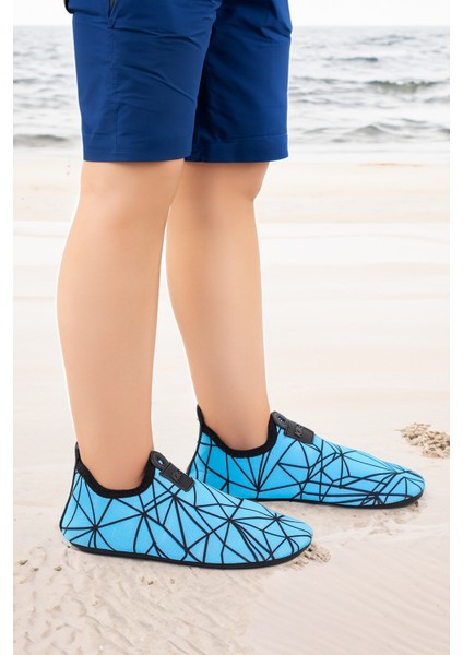 Prizma Havuz Plaj Erkek Çocuk Deniz Ayakkabısı 7515 Mavi - Siyah