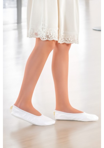 Prom 7525 Kız Çocuk Pisi Pisi Balo Dans Gösteri Ayakkabısı Beyaz