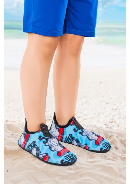 Surfer Havuz Plaj Erkek Çocuk Deniz Ayakkabısı 7561 Mavi