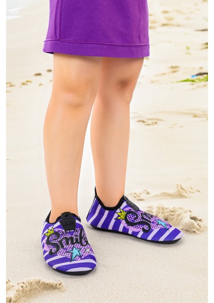 Smile Havuz Plaj Kız Çocuk Deniz Ayakkabısı 7532 Mor