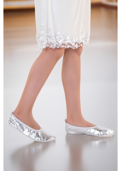 Prom 7525 Kız Çocuk Pisi Pisi Balo Dans Gösteri Ayakkabısı Gümüş