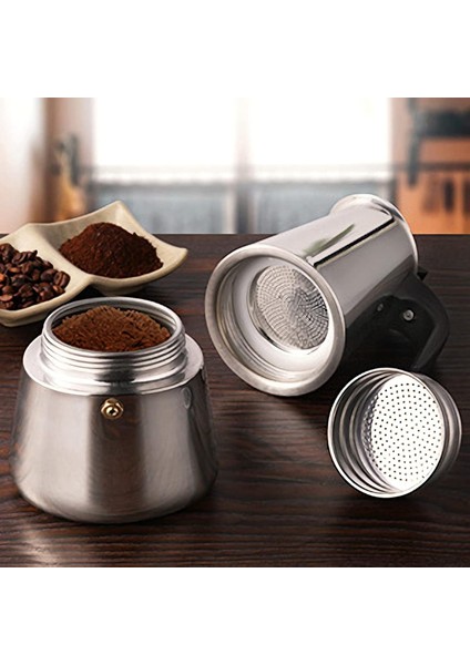 4 Kişilik Çelik Mokapot Espresso Filtre Italyan Kahve Makinesi