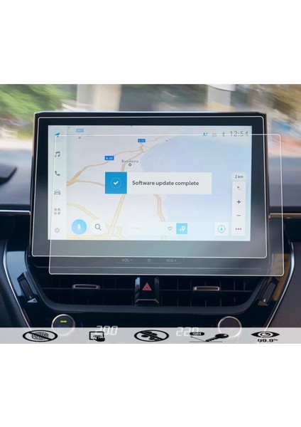 Toyota Corolla 2023 Uyumlu 10,5 Inc Multimedya Ekran Koruyucu Kırılmaz Şeffaf Temperli Nano Cam