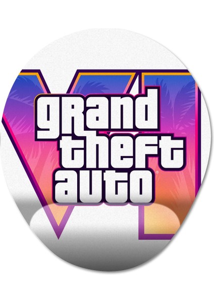 Gta 6 - Grand Theft Auto 6 - Gta Vı Bilek Destekli Mousepad Model - 3 Oval
