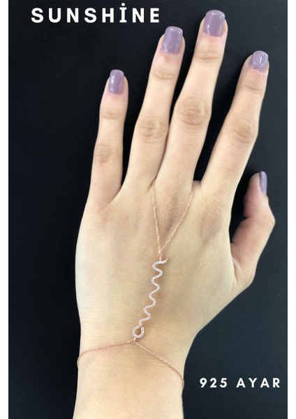 925 Ayar Rose Kaplamalı Beyaz Taşlı Yılan Gümüş Şahmeran fiyatları