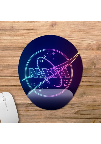 Nasa - Amerikan Havacılık ve Uzay Ajansı Bilek Destekli Mousepad Model - 3 Oval