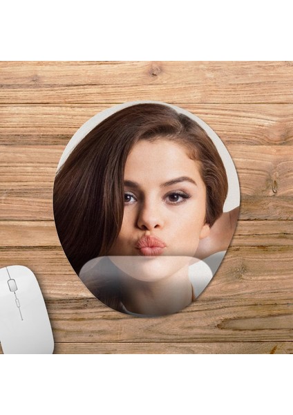 Selena Gomez Bilek Destekli Mousepad Model - 3 Oval