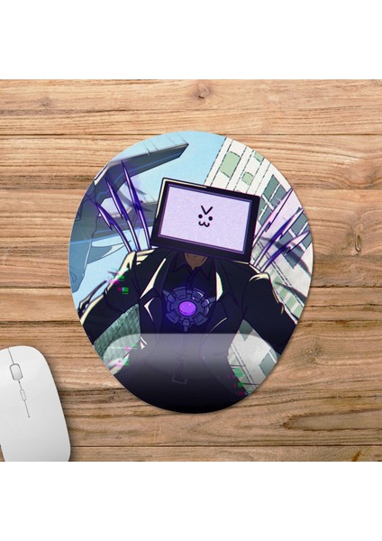 Skibidi Toilet Bilek Destekli Mousepad Model - 1 Oval