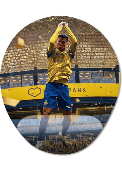 Cristiano Ronaldo - Al Nassr Fc Bilek Destekli Mousepad Model - 2 Oval