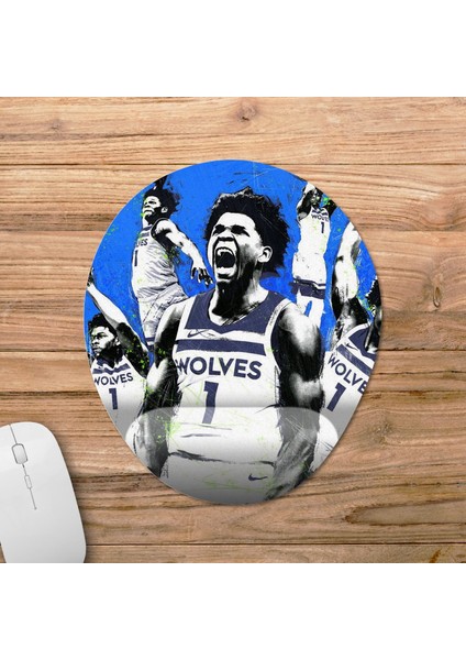Anthony Edwards - Nba Bilek Destekli Mousepad Model - 2 Oval