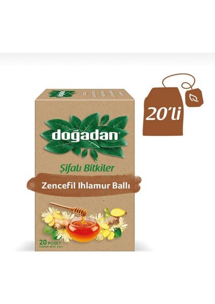 Bhrstore-Doğadan Zencefil Ihlamur Ballı Çay 20 Li x 3 Adet