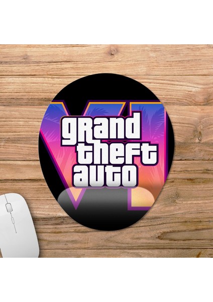 Gta 6 - Grand Theft Auto 6 - Gta Vı Bilek Destekli Mousepad Model - 2 Oval
