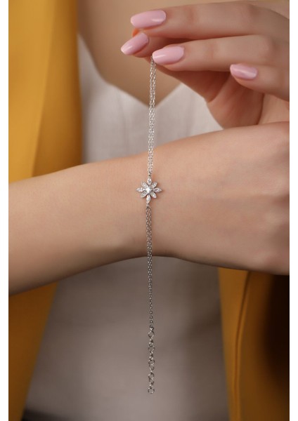 925 Ayar Kadın Umut Çiçeği Gümüş Bileklik