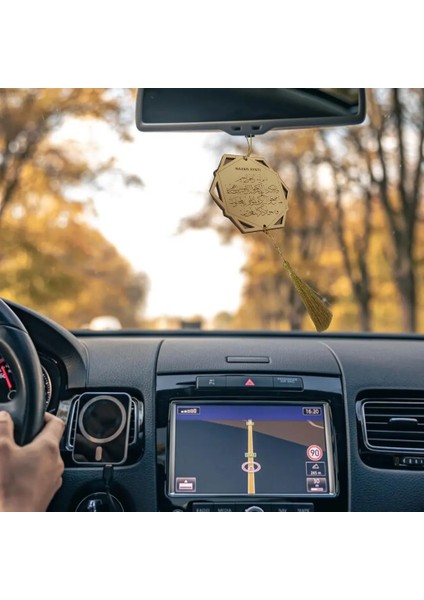 Altıgen Ayet-El Kürsi ve Nazar Duası Araba Süsü 95x80mm Gold Pleksi fiyatları