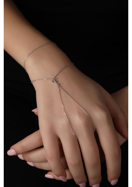 925 Ayar Rodyum Kaplamalı Beyaz Taşlı Harfi Gümüş