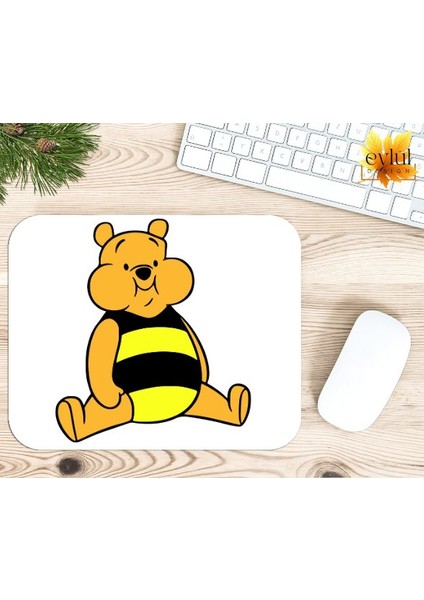 Winnie The Pooh Temalı Renkli Baskılı Özel Tasarım Dikdörtgen Kaydırmaz Mousepad