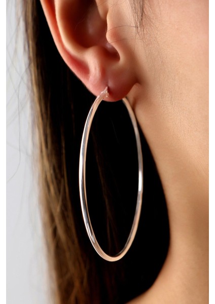 925 Ayar Rodyum Kaplamalı 6 cm Gümüş Halka Küpe fiyatları