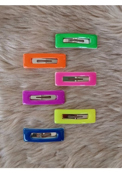 6 Lı Dikdörtgen Model Neon Karışık Renk Çıt Çıt Toka fırsatları