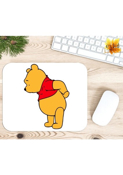 Winnie The Pooh Temalı Renkli Baskılı Özel Tasarım Dikdörtgen Kaydırmaz Mousepad
