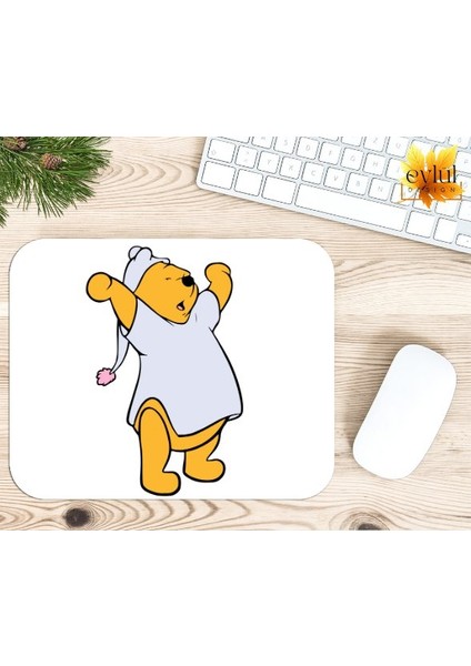 Winnie The Pooh Temalı Renkli Baskılı Özel Tasarım Dikdörtgen Kaydırmaz Mousepad