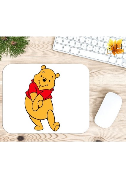 Winnie The Pooh Temalı Renkli Baskılı Özel Tasarım Dikdörtgen Kaydırmaz Mousepad