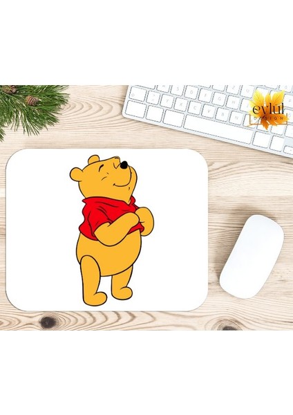 Winnie The Pooh Temalı Renkli Baskılı Özel Tasarım Dikdörtgen Kaydırmaz Mousepad