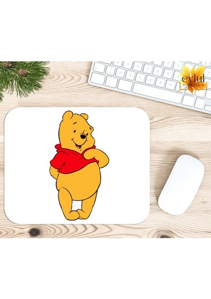 Winnie The Pooh Temalı Renkli Baskılı Özel Tasarım Dikdörtgen Kaydırmaz Mousepad